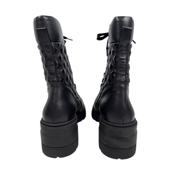 Unity in Diversity Boots Dream of Me Womens 7.5 EU38 Quilted Black Leather Zip - Picture 6 of 12